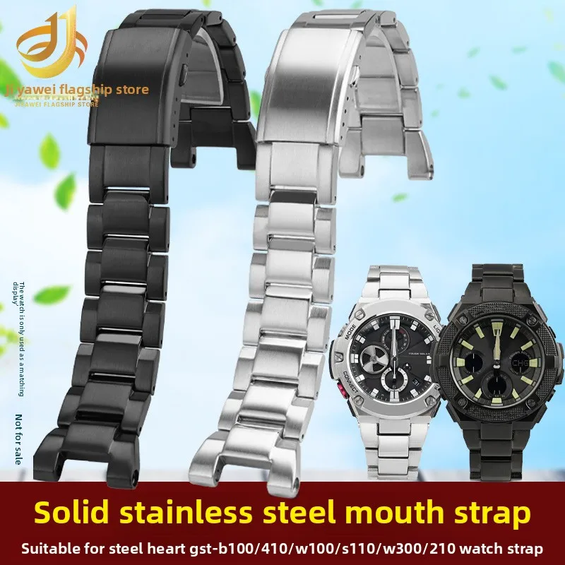 حزام ساعة من الفولاذ المقاوم للصدأ لساعة كاسيو جي شوك GST-210/410/W100/S110 GST-400G للرجال سوار ساعة معدني معصمه إكسسوارات سوار