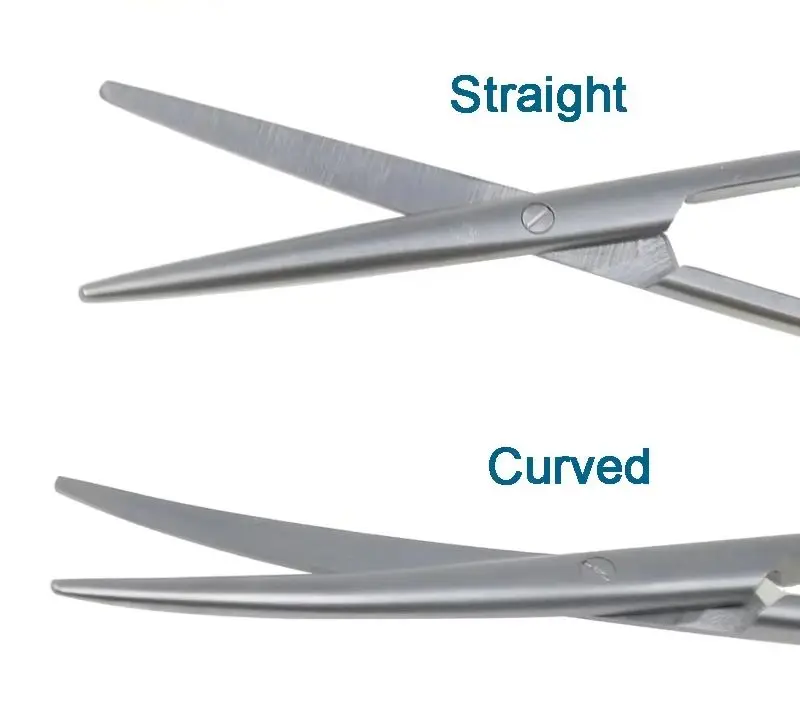 Tissue Scissors Golden Handle Blunt Scissors Stainless Steel Straight Curved Medical Scissors