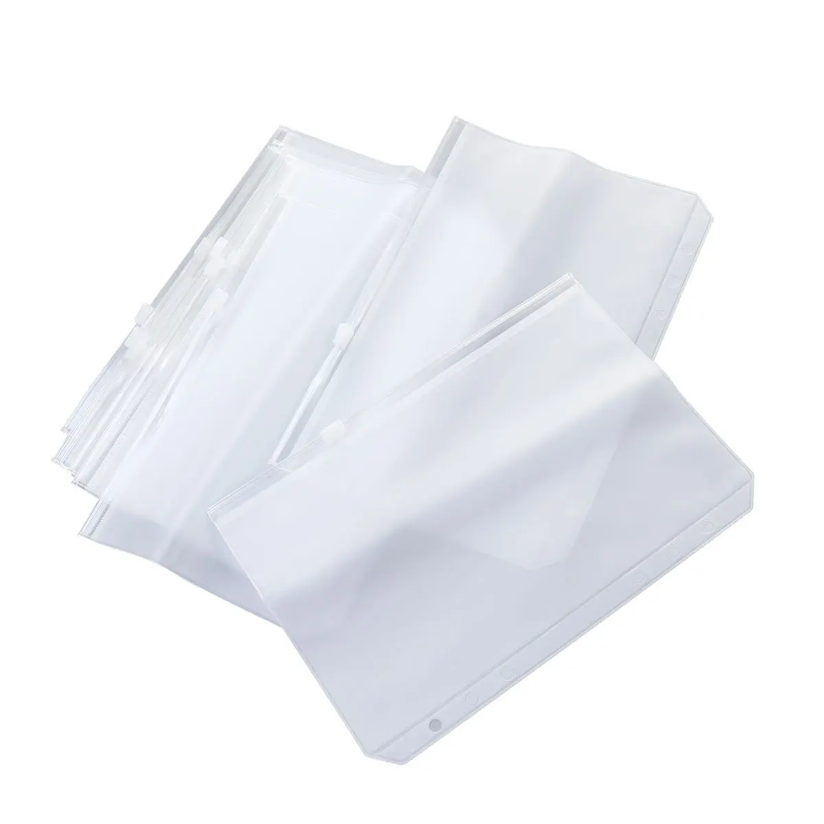 

10Pcs A5 Zipper Paper Storage Bag Clear Translucent Smooth Surface Quick-Access Wallet-Friendly Portable for Passports Cosmetics