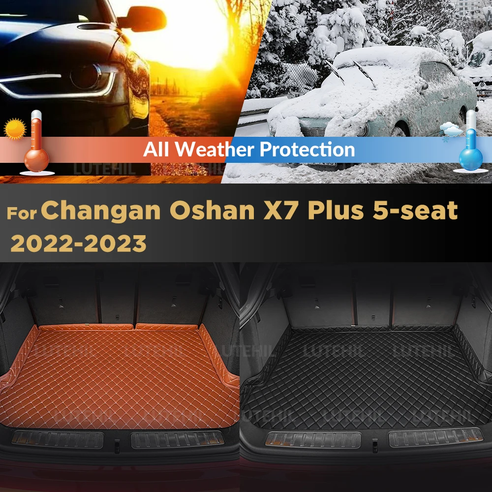 

Для Changan Oshan X7 Plus 5-местный 2022 2023 коврик в багажник автомобиля на заказ Высококачественный кожаный багажник автомобильные аксессуары для интерьера