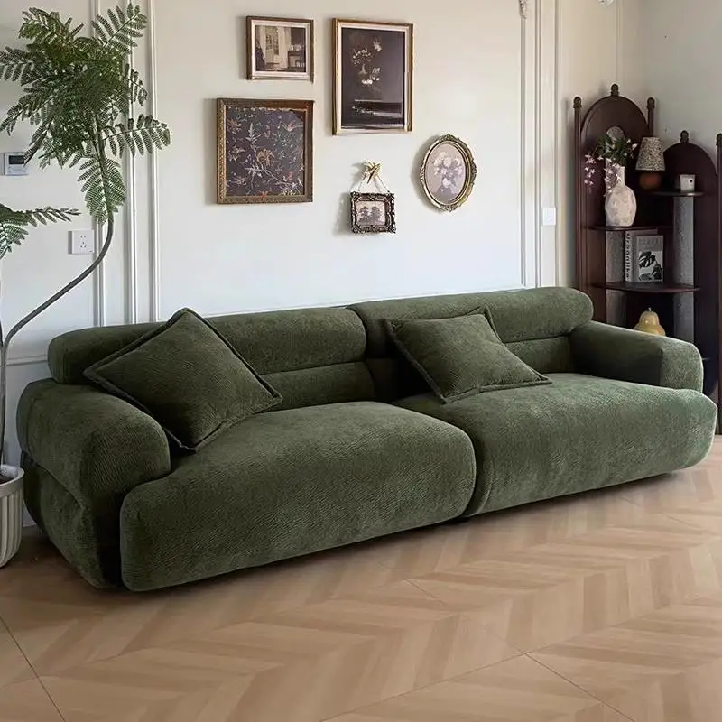 French Vintage Valley Modern Sectional Sofa Premium Feeling Chenille Fabric Solid Wood Frame High Resilience Sponge