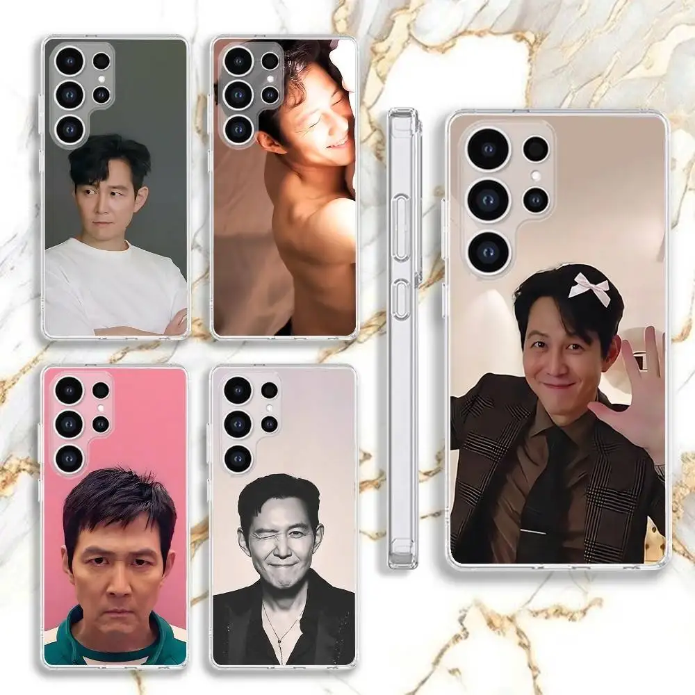 حافظة هاتف L-Lee J-Jung-jae لهاتف سامسونج S30,23,21,22,20، FE lite، S10،9،8،7 PIus Note20 Ultra شفافة