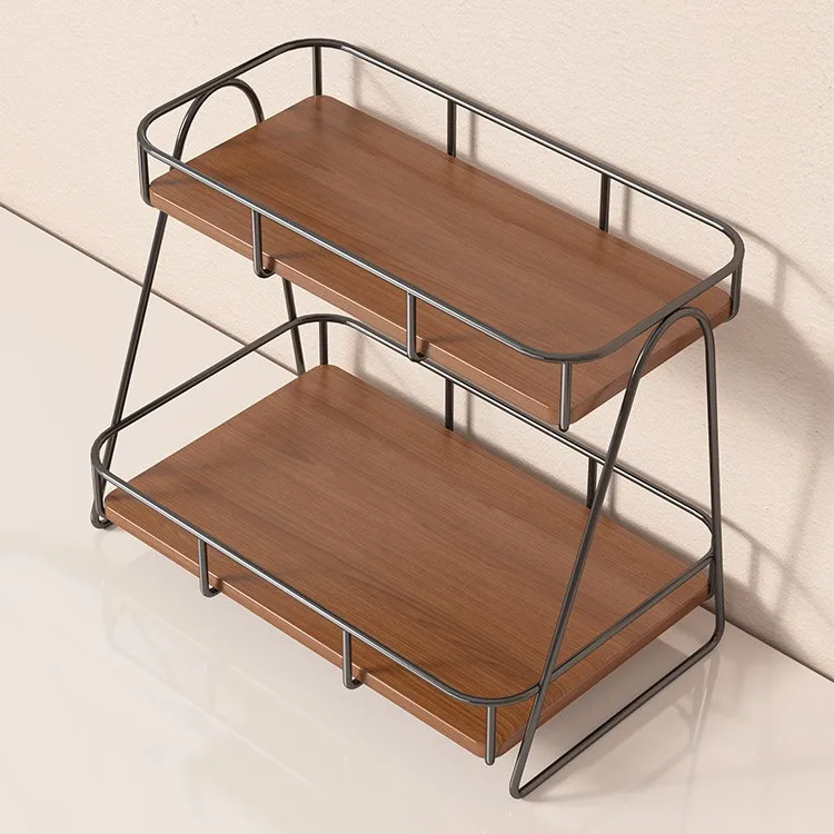 Desktop Shelf Wooden Storage Rack Storage Cosmetics Storage Display Rack Dresser Tray Wooden Rack Water Cup 2026