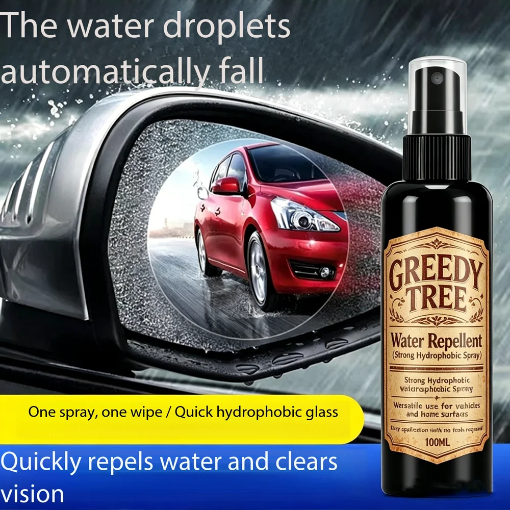 Multi-Use Water Repellent Hydrophobic Spray, Strong Water-Repellent Coating for Car Windshield, Home Glass, Tile, Easy to Apply