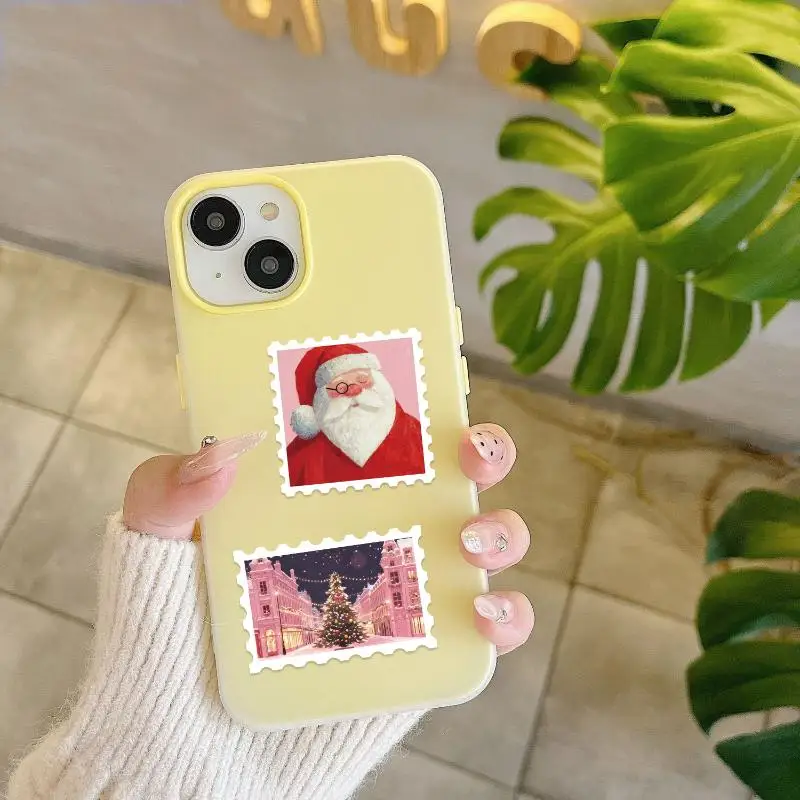 50 adesivi per timbri natalizi, decalcomanie per laptop, album, skateboard, casco, chitarra, adesivi estetici creativi fai da te