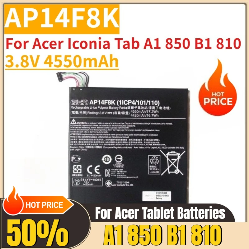 

3.8V 4550mAh AP14F8K Tablet Battery for Acer Iconia Tab A1 850 B1 810