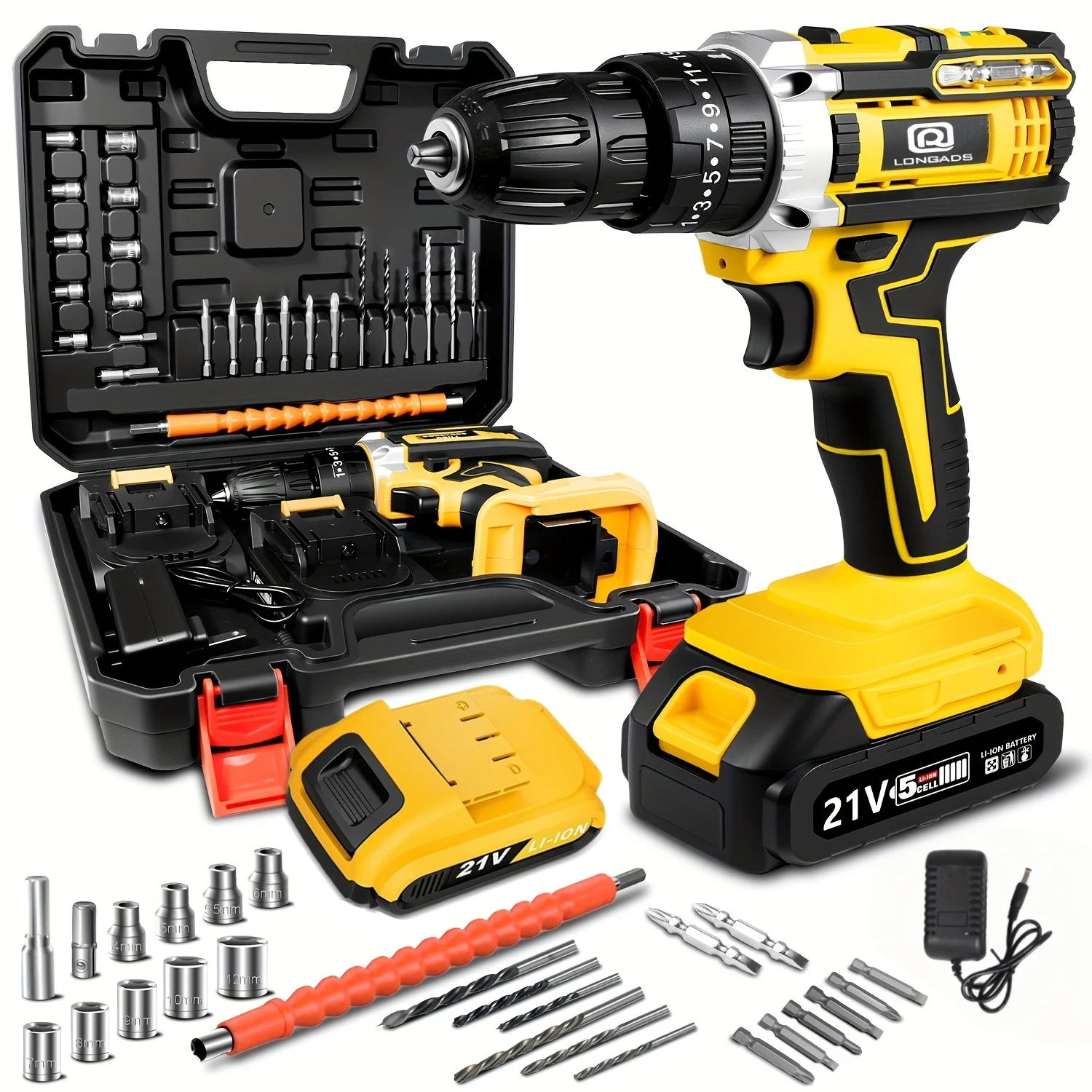 21V Cordless Drill/Driver Kit, - Power Drill Cordless 评论和价格