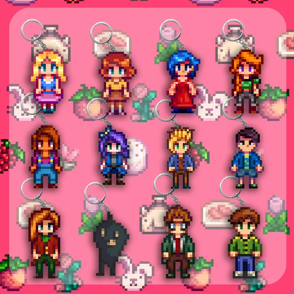 

Stardew Valley game figurine, cartoon character figurine, Halle Emily pixel character, student, teenage gamer gift