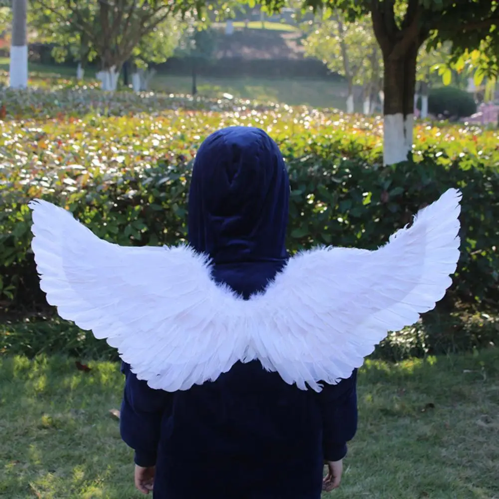 60cm Cosplay Angel Feather Wings Wedding Birthday Halloween Christmas Dress-Up Angel Wings Feathered Wings Photography Props