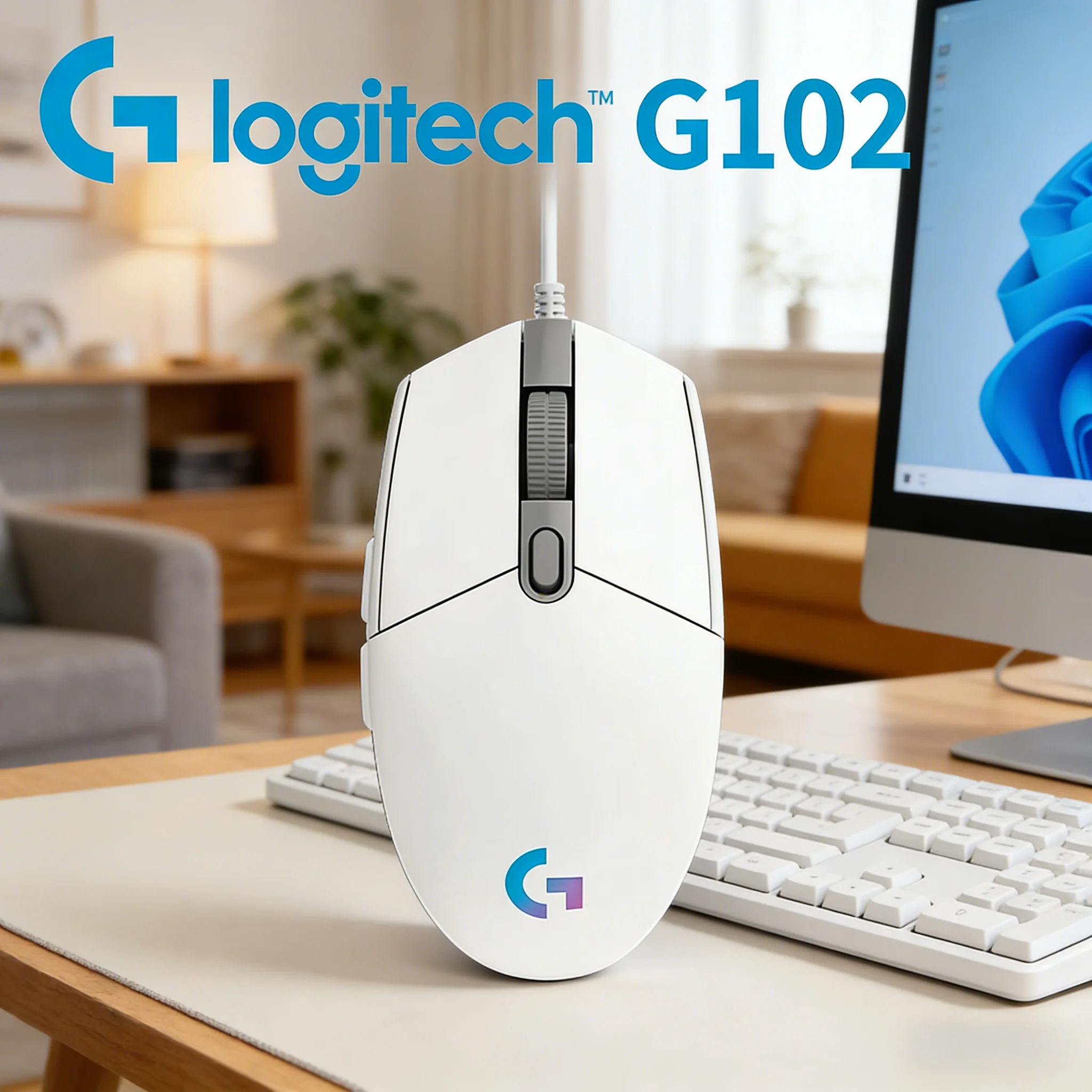 

Проводная игровая мышь Logitech G102 LIGHTSYNC с оптическим сенсором 8000 DPI, RGB-подсветкой и 6 программируемыми кнопками для ПК и ноутбуков