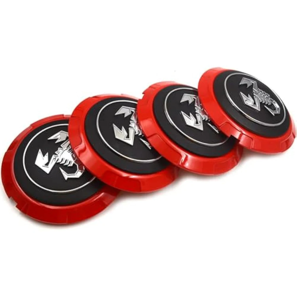 4개 세트 전갈 자동차 휠캡 아바스용 133mm 전갈 로고 휠 센터 캡 배지 엠블럼 피아트500 푼토