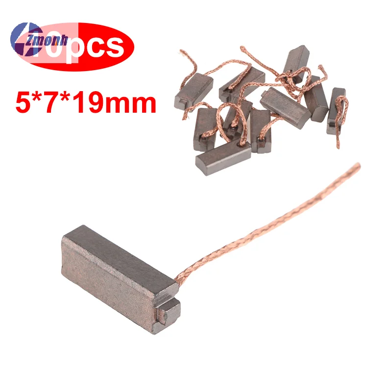 New！10Pcs Electric Generator Carbon Brushes Car Alternator Power Tool Car Regulator (5*7*19mm/4*8*18/6*9*14/5*8*15/6.3*8*14mm)