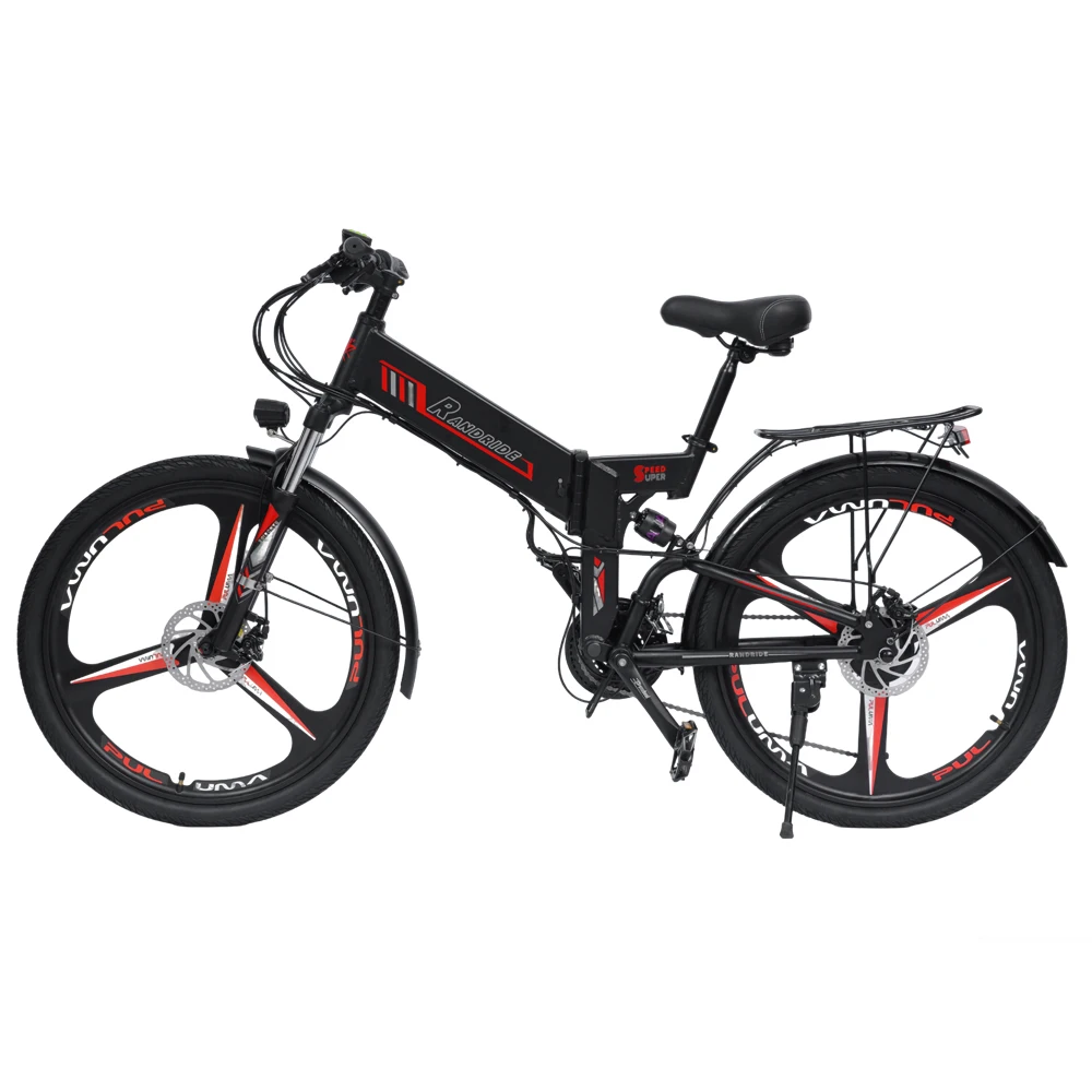 RANDRIDE YK26 26型折りたたみ電動自転車 500W 12.8Ah 7段変速 ブラック 特別割引