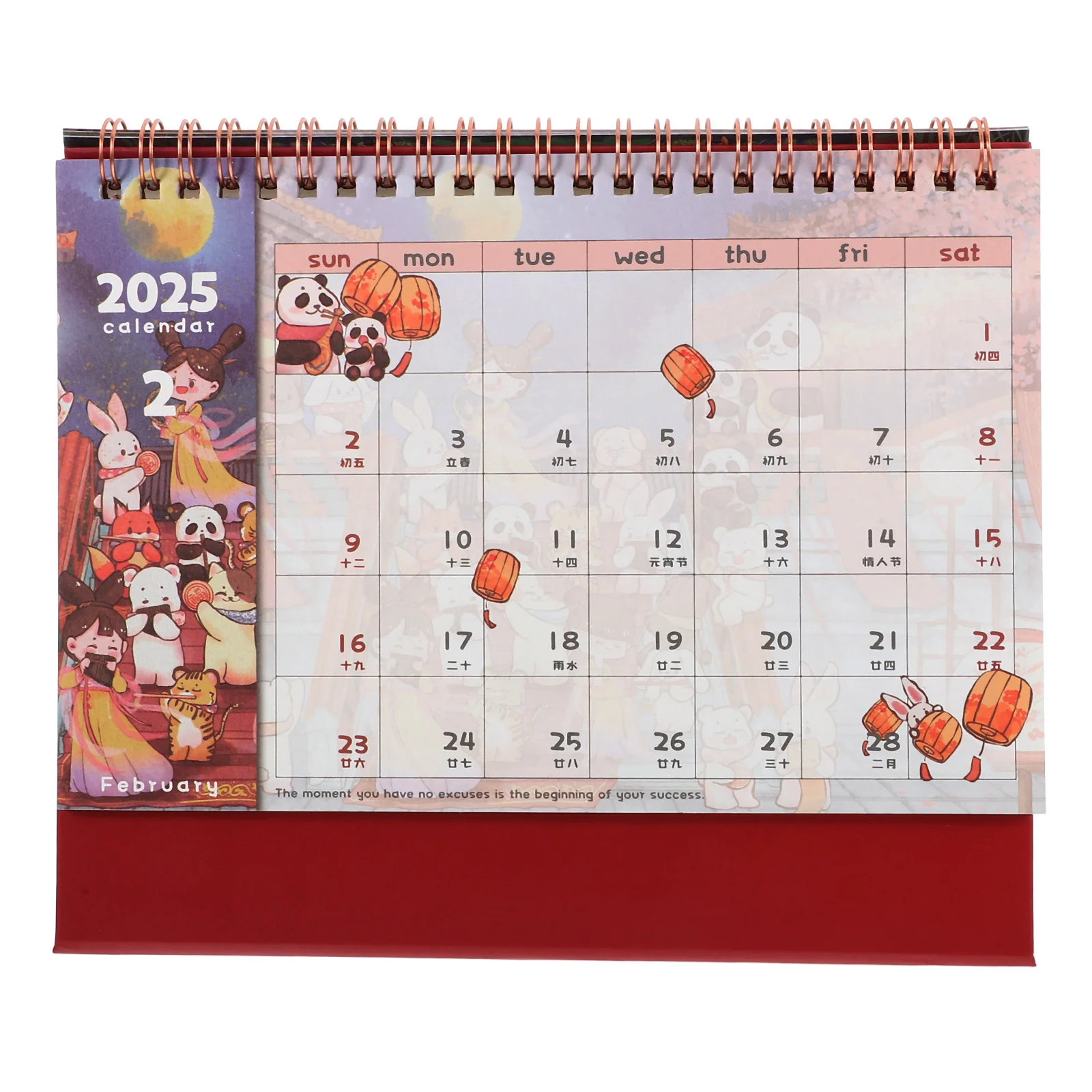 

2025 Standing Desk Calendar Cute Cartoon Desktop Calendar Simple Minimalist Design Office Desk Decor for Year Round Planning and