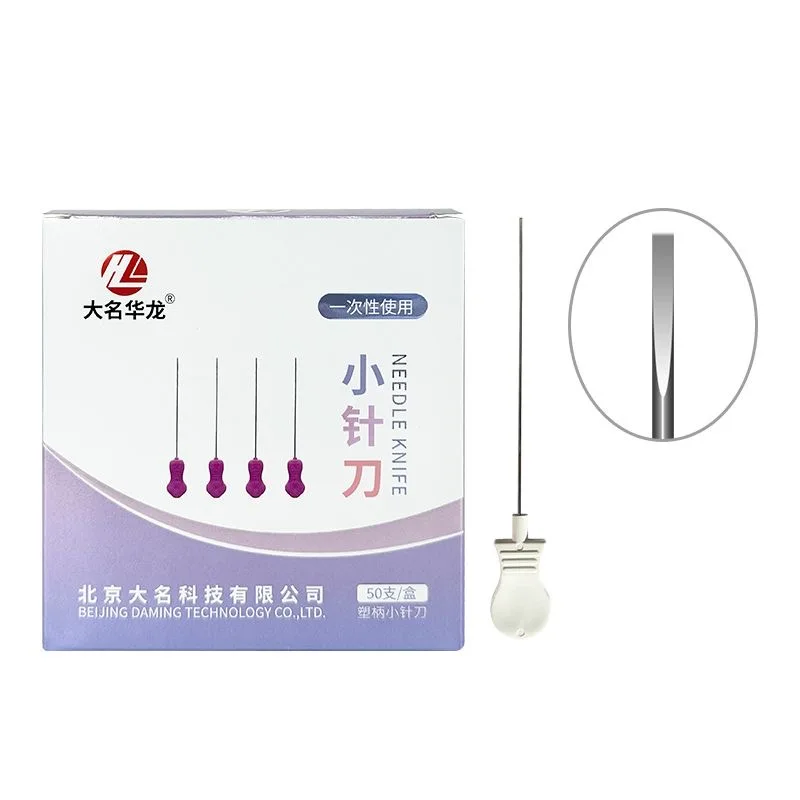 

Маленький игольчатый нож для акупунктуры с гладким острым лезвием, 50 шт./кор., пластиковая ручка, меньше боли