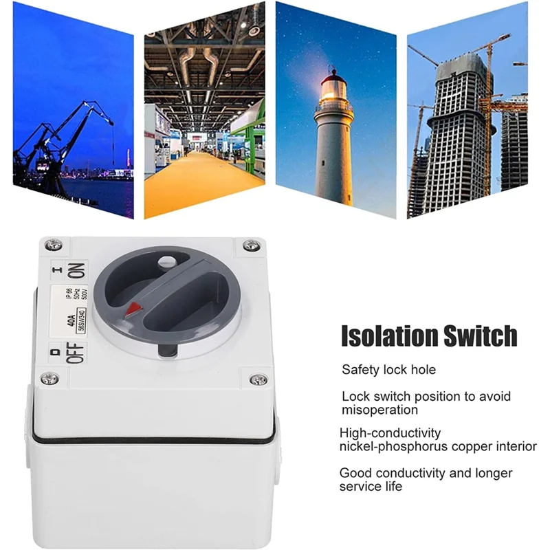 A76G-Waterproof Switch Outdoor Power Isolator On-Off Switch Dustproof Rotary Control Switch Socket With Accessories(3P40A)