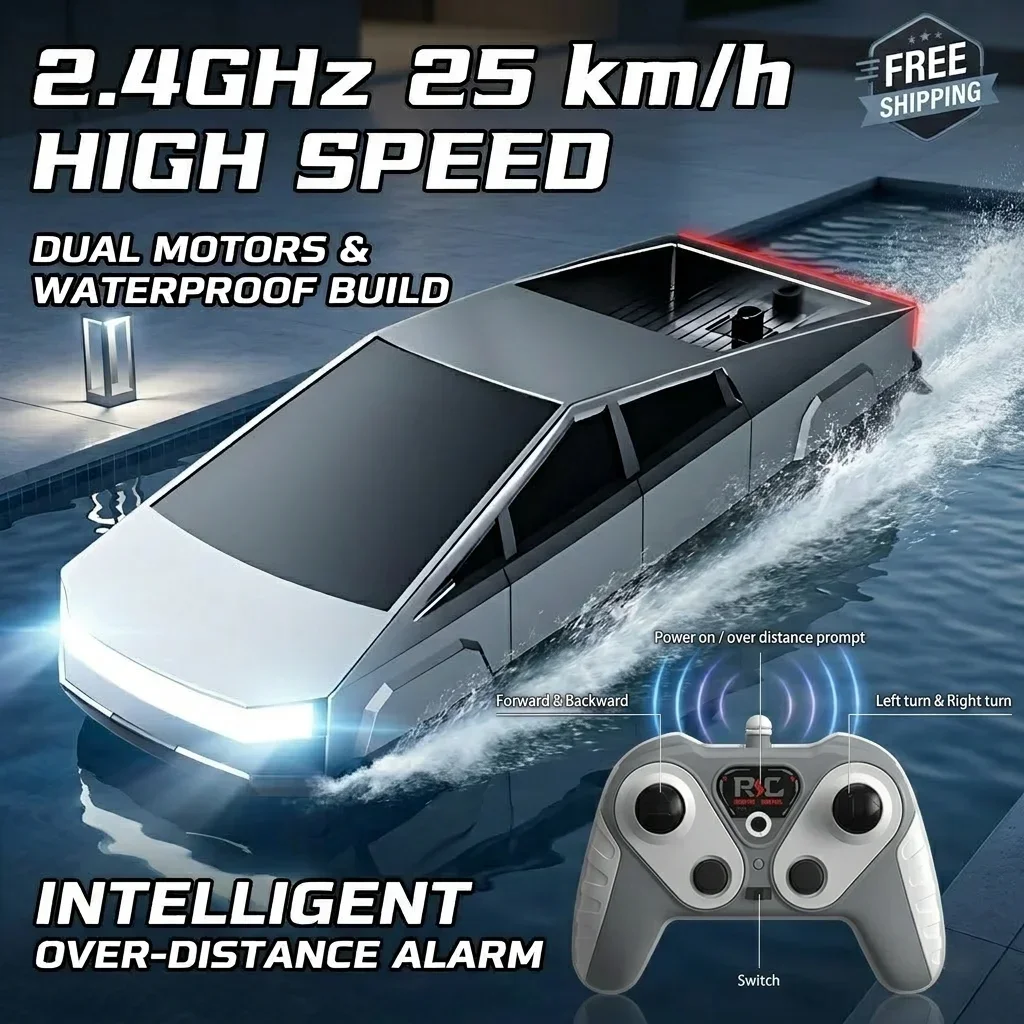 

Cyberpunk High-Speed RC Boat 2.4GHz Waterproof Dual Motor Rechargeable Battery for Pools Lakes Boys Kids Adults Birthday Gift