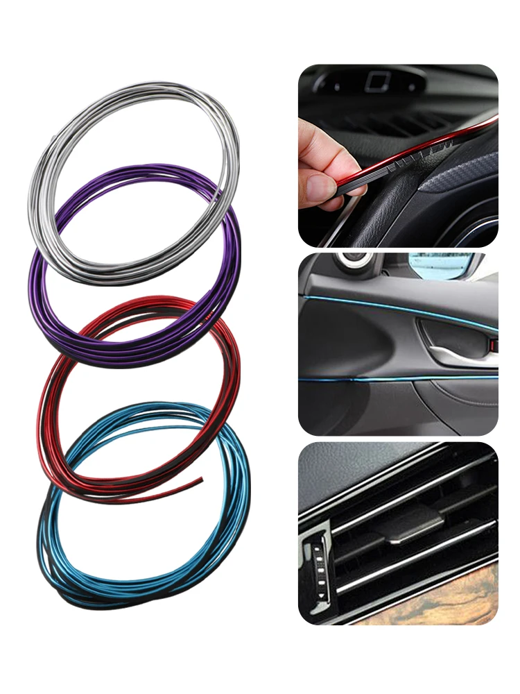 Car Interior Strip Sticker Door Edge Insert  DIY Decorative Strip Anti Scratch Lines Car Trim Mounding Interior Car Accessories