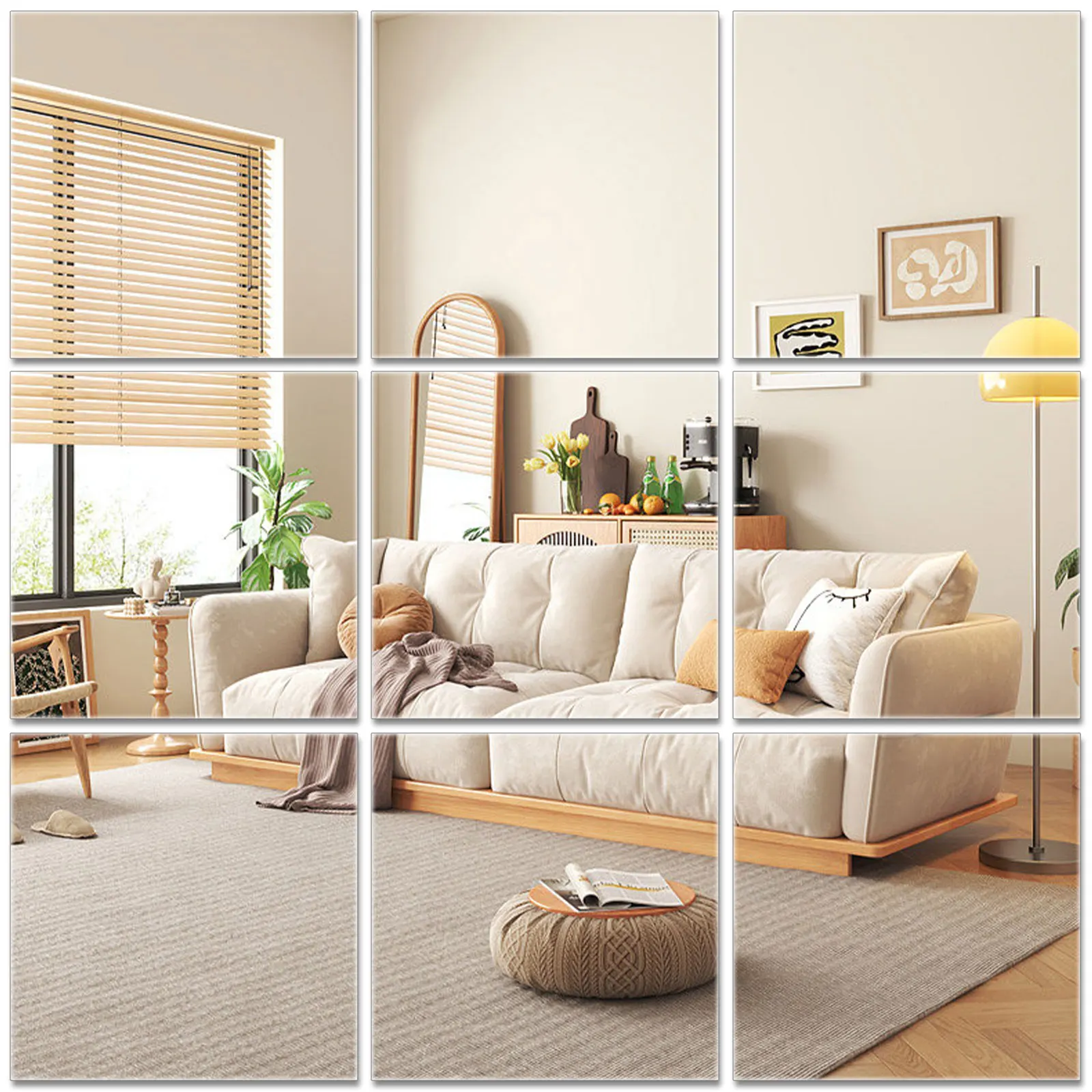 10/20/30Pcs Self Adhesive Mirror Sheets Flexible Non Glass Mirror Removable Mirror Wall Stickers Home Room Bedroom 3D Wall Decor