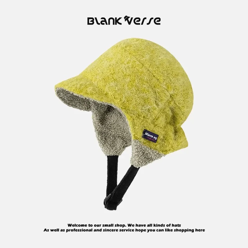 

Winter outdoor cycling cold proof ear protection hat with fleece lining, skiing flight hat, flip up hat for couples