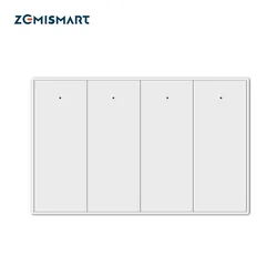 Zemismart WiFi 4 Gangs Wall Light Switch Work With Tuya Smart Life App Neutral Remote Control US Interruptor Alexa Google Home