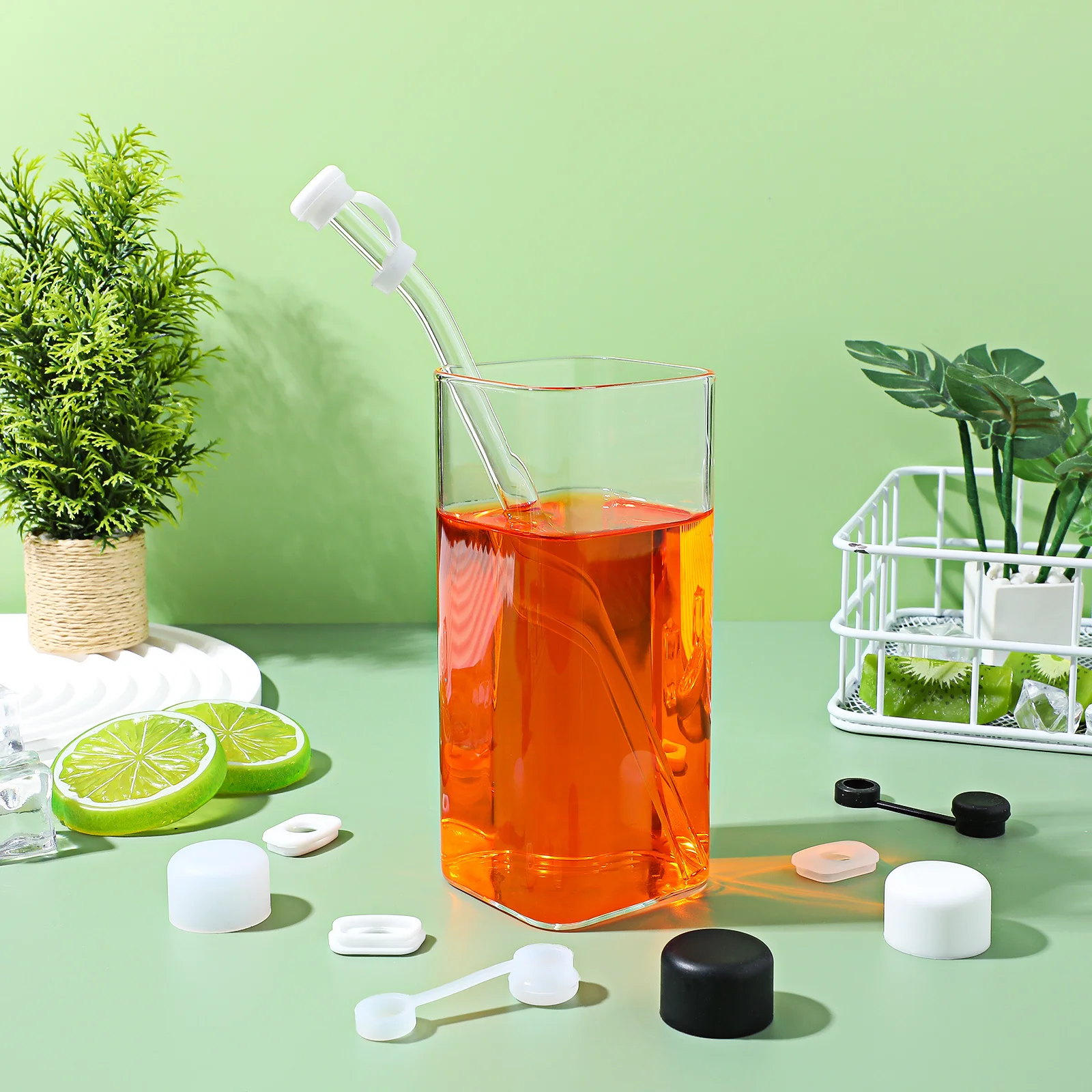 

6Sets Spill Stopper Silicone Cup Straw Cover Tumbler Accessories Leak Proof Drinking Straw Caps Colorful Family Set