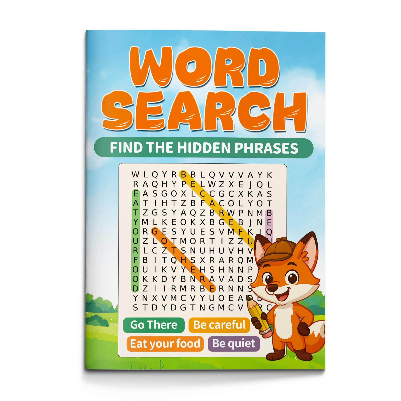 

Word Search Puzzle – Find the Hidden Phrases, Fun Vocabulary Game for Kids, Learning & Entertainment