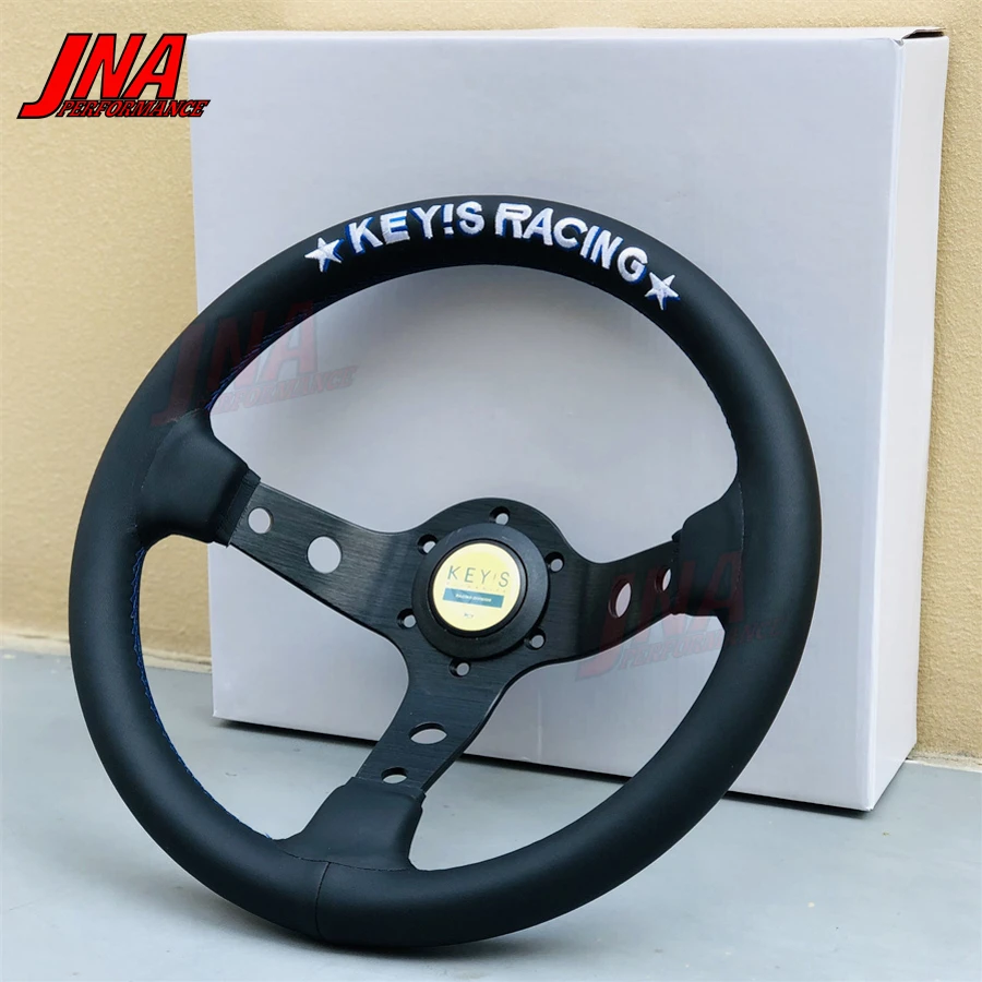 KEYS Racing VERTEX Steering Wheel 13inch Sports Style Leather Steer Wheel PC-ST20