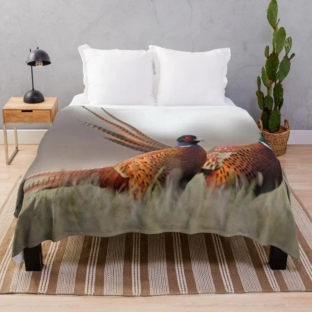 

Ring-necked Pheasant Throw Blanket Stain Resistant Cozy Warm Blanket