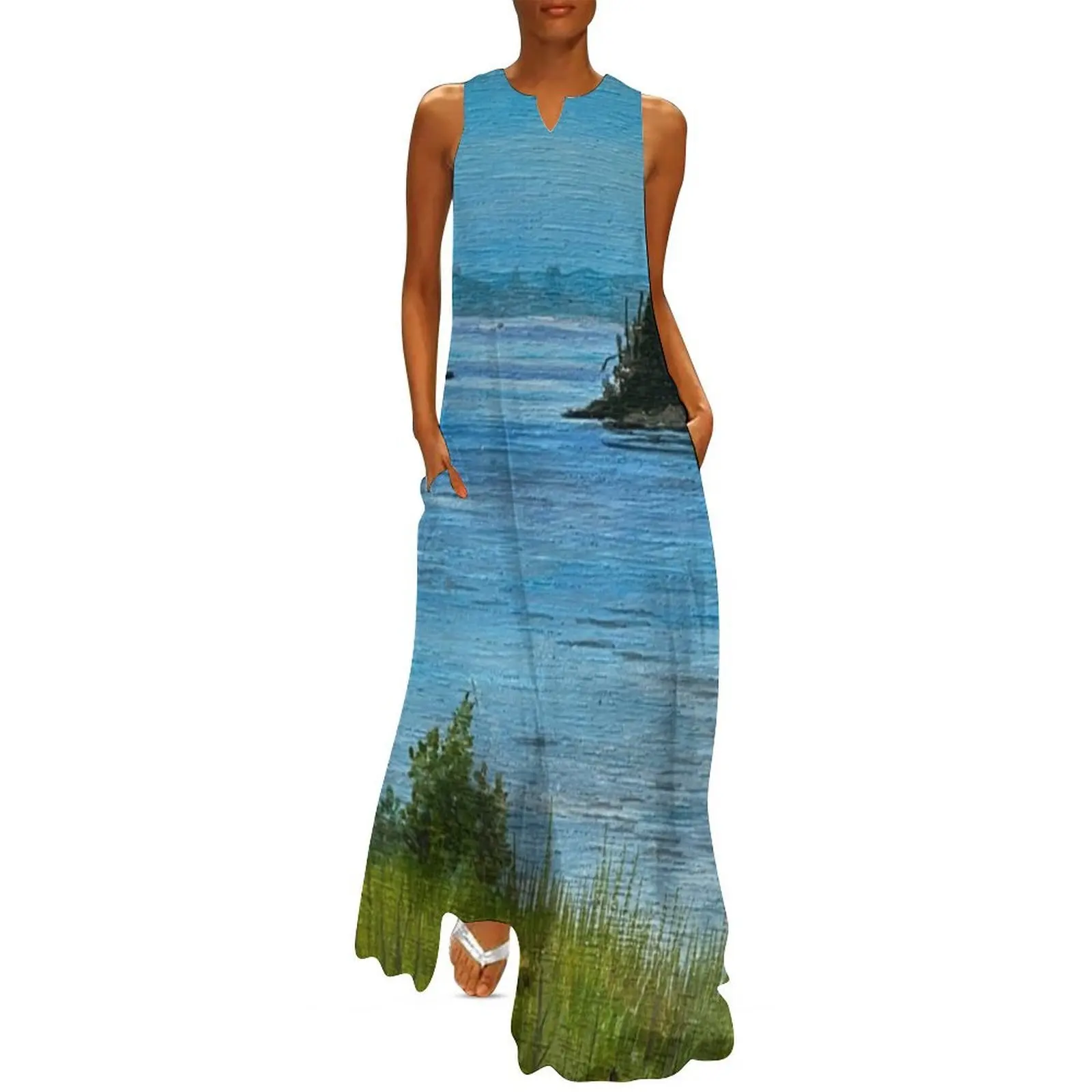 

Scenic View Down Harbor Way Long Dress luxury evening dresses for women 2025 african dresses for woman Women's summer dress
