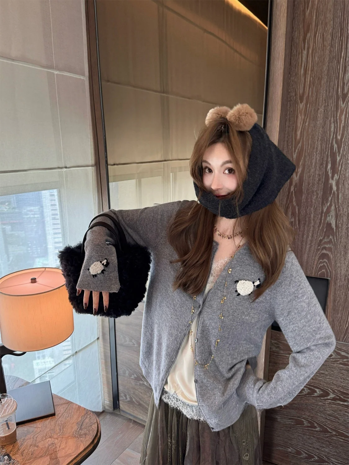 

Женский вязаный кардиган Qian Meixi из австралийской шерсти (3 цвета), с вышивкой, повседневный, мягкий, с длинными рукавами