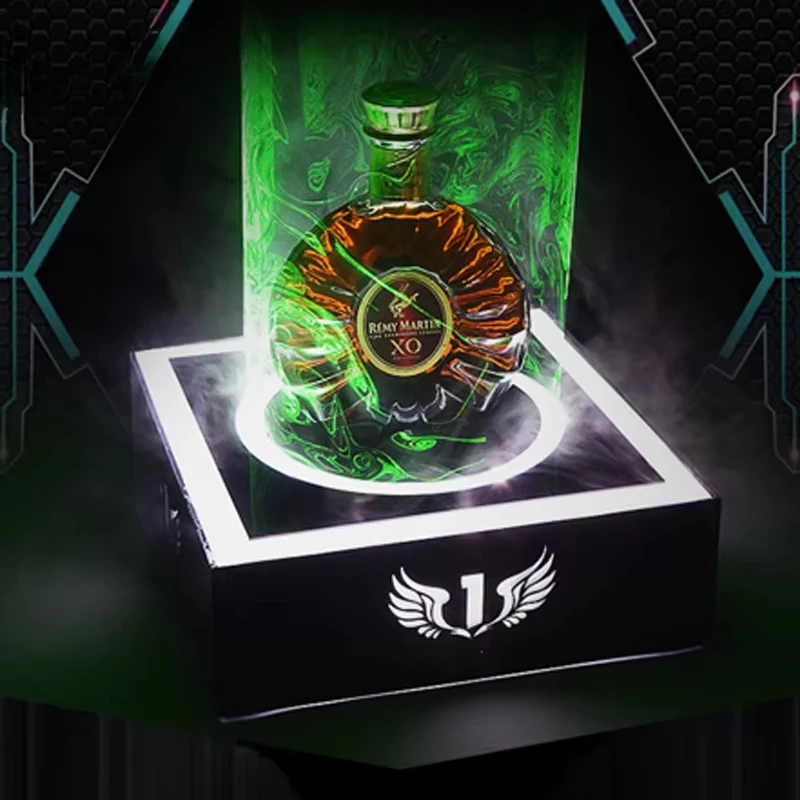 Premium Custom LED Liquor Display StandHigh Quality LED Luminous Glowing Wine Base Display Rack VIP Advertising For Champagne Bo
