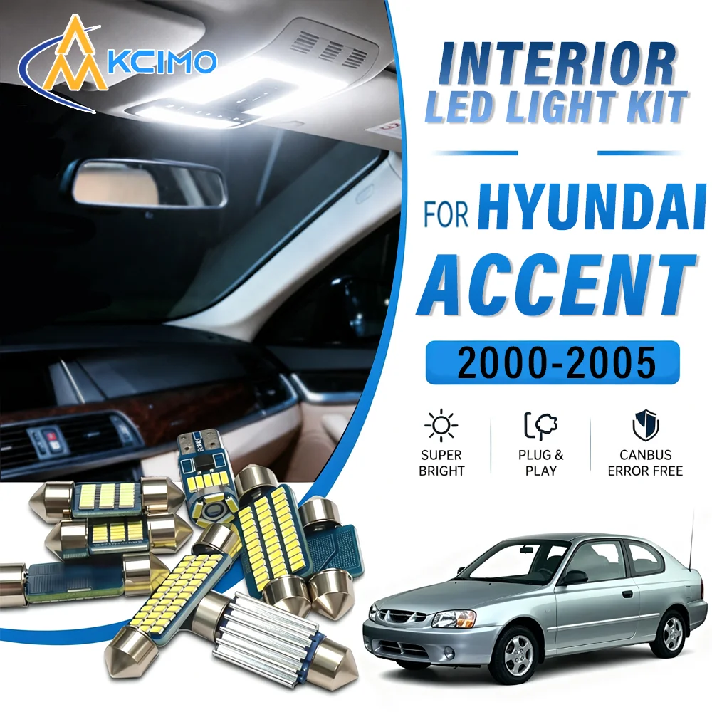 For Hyundai Accent LC 2000-2005 Canbus Compatible Auto Interior LED Lamps, Car Indoor Light Bulbs, OEM Replacement