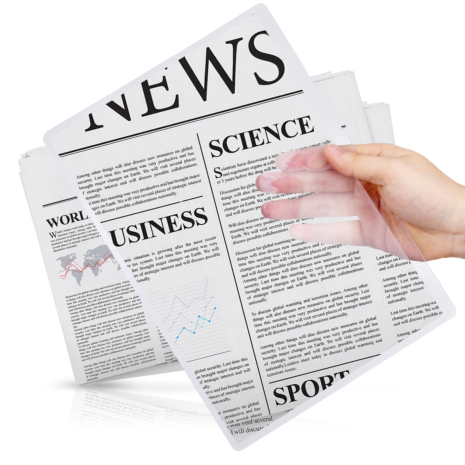 3X Magnifying Sheet 300Mmx210Mm Large Page Magnifier For Reading Books Maps Computer Screens Pvc Lightweight Portable Full Page