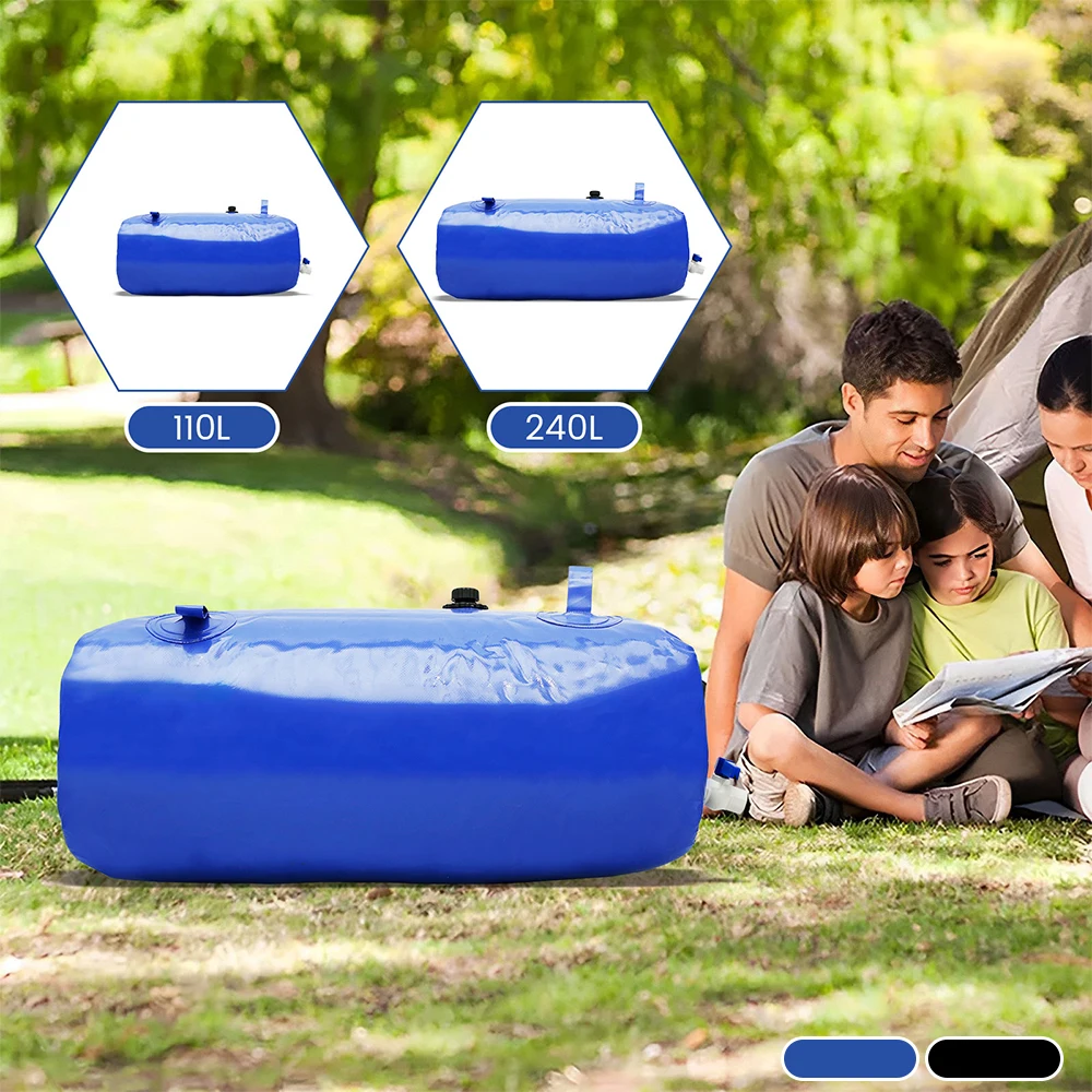 

110/240L Water Storage Bladder PVC Large Capacity Water Storage Container Foldable Portable Water Bladder for Outdoor Garden