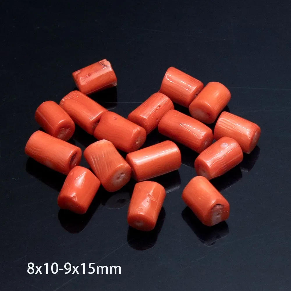 البرتقال العمود شكل المرجان الطبيعي فضفاض الخرز صنع عقد دي اي واي سوار مجوهرات اكسسوارات 8x10-9x14-15 مللي متر 1 قطعة