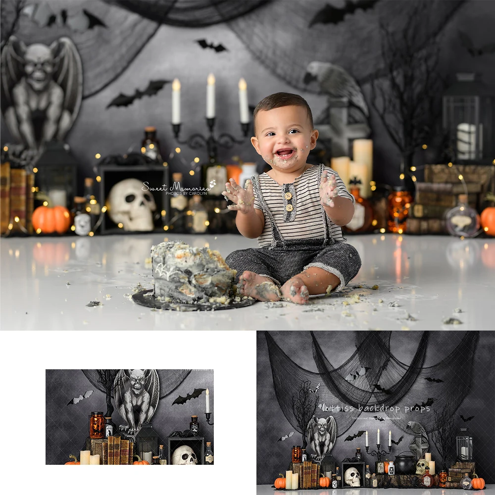 

Ghost Grave Theme Backdrops Kids Baby Birthday Cake Smash Photography Child Adult Photocall Evening Horrible Advance Backgrounds