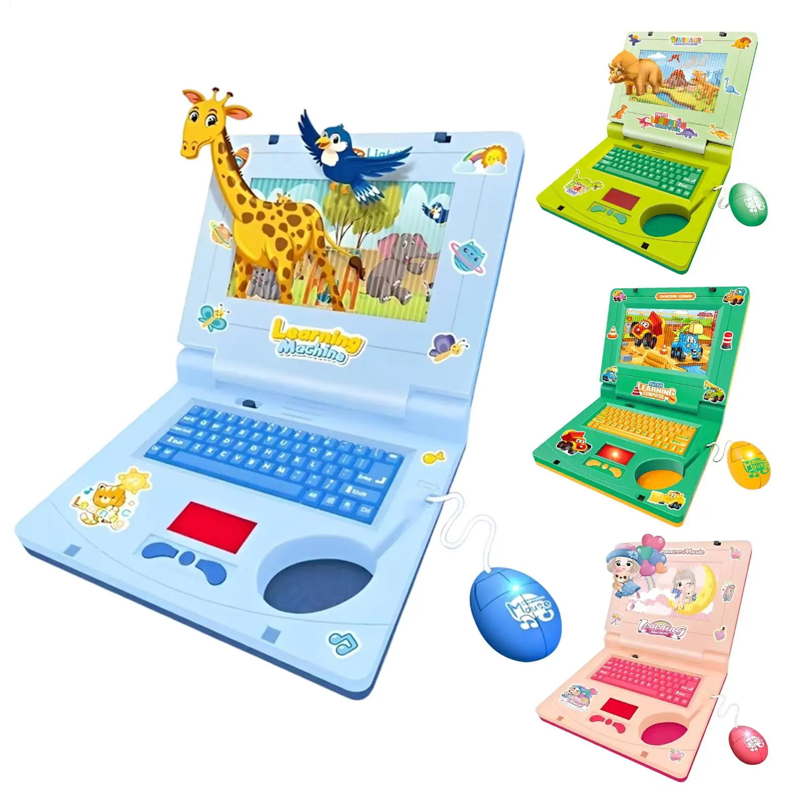 Kids Laptop Toy Interactive Pretend Play with Music Lights Screen Educational Learning Computer for Toddlers Birthday Gift