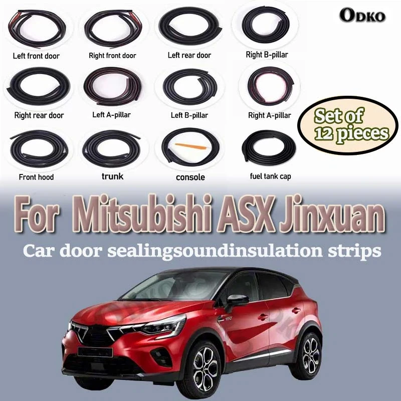 Car Door Seal Strip Rubber Noise Insulation Dustproof Seal Strip Not easy to Fall off For Mitsubishi ASX Jinxuan Car Accessories