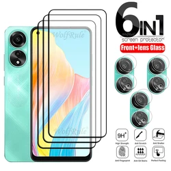 6-in-1 For OPPO A78 Glass For OPPO A78 Tempered Glass 9H HD Full Glue Cover Protective Screen Protector OPPO A78 4G Lens Glass