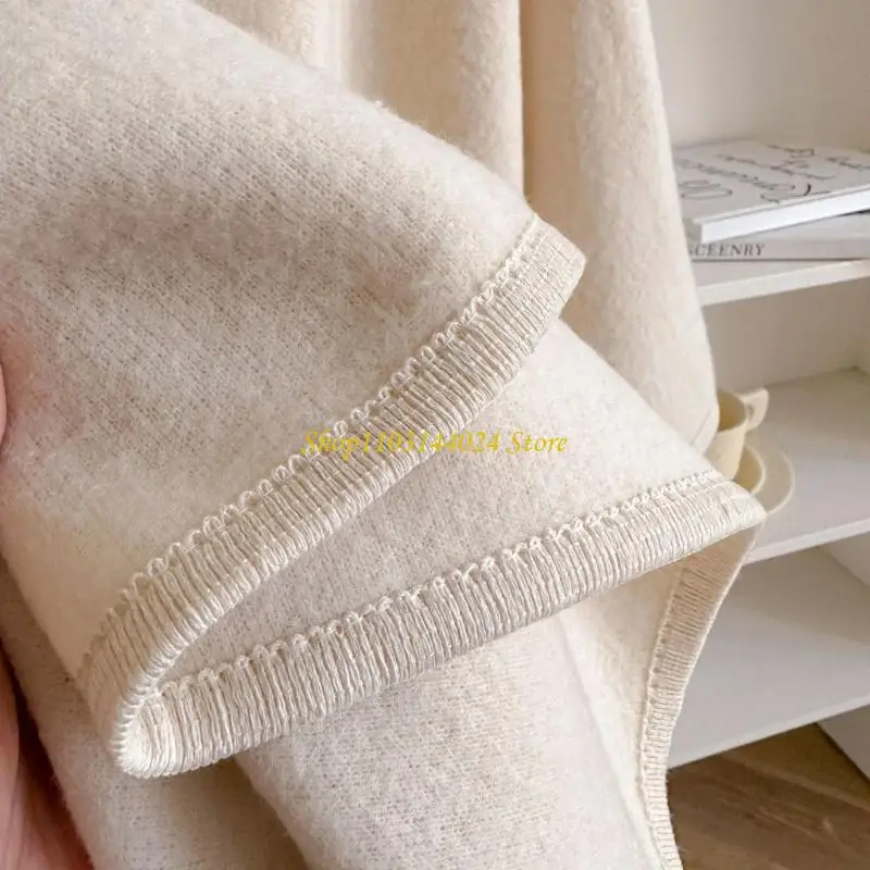 

N5KE Warm Unisex Cloak Shawl Cold Weather Soft Faux Wool Lightweight Travel Essential