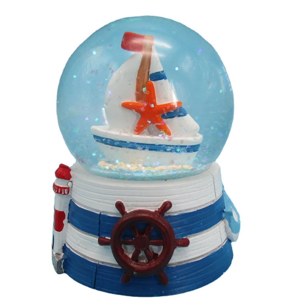 Custom 65 MM Poly Resin Snow Globe Nautical Style Sea Turtle Tourist Souvenir for Home Decor - view 4