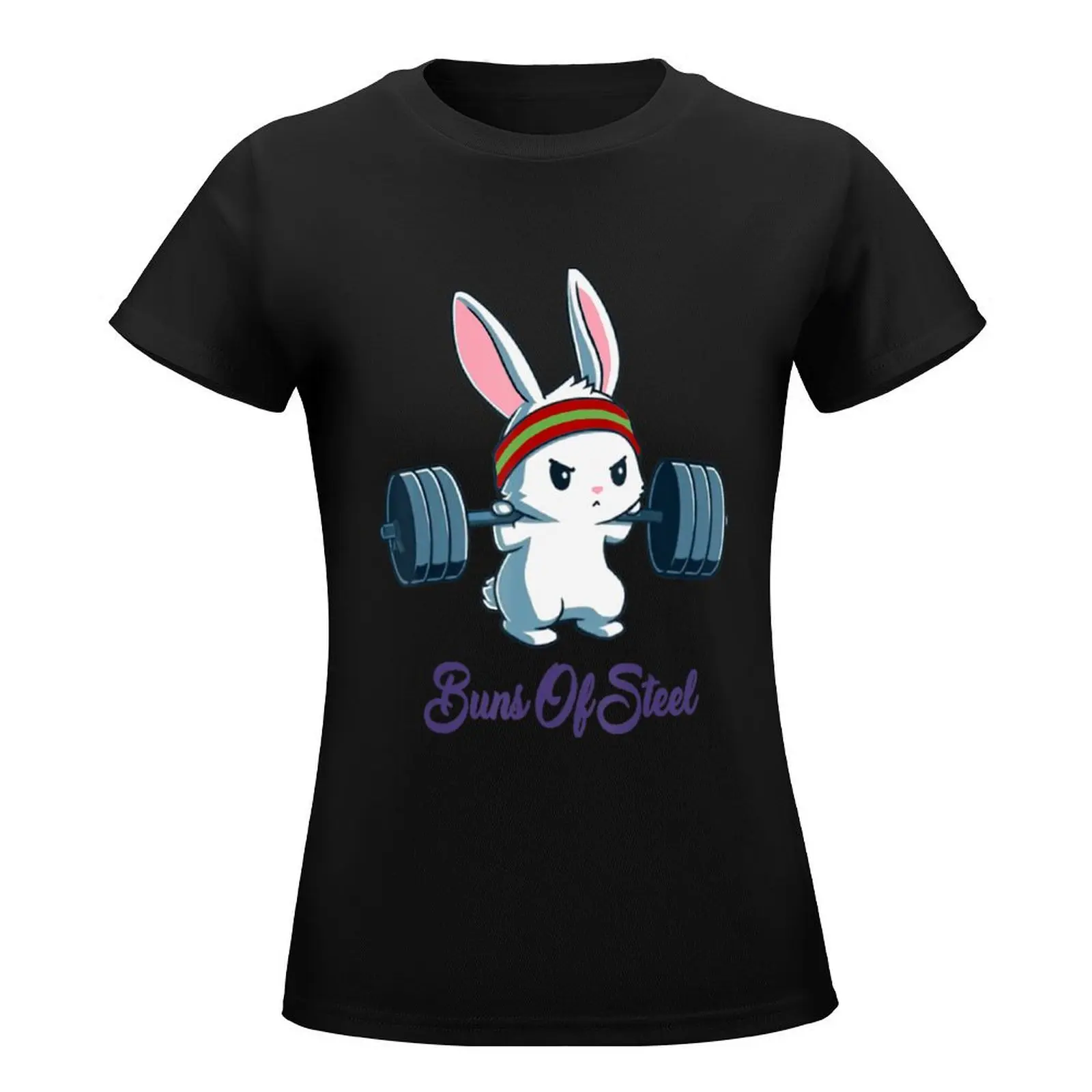 Buns Of Steel Fitness Rabbit Gym Workout T-Shirt funny Short sleeve tee oversized anime clothes t shirts for Women