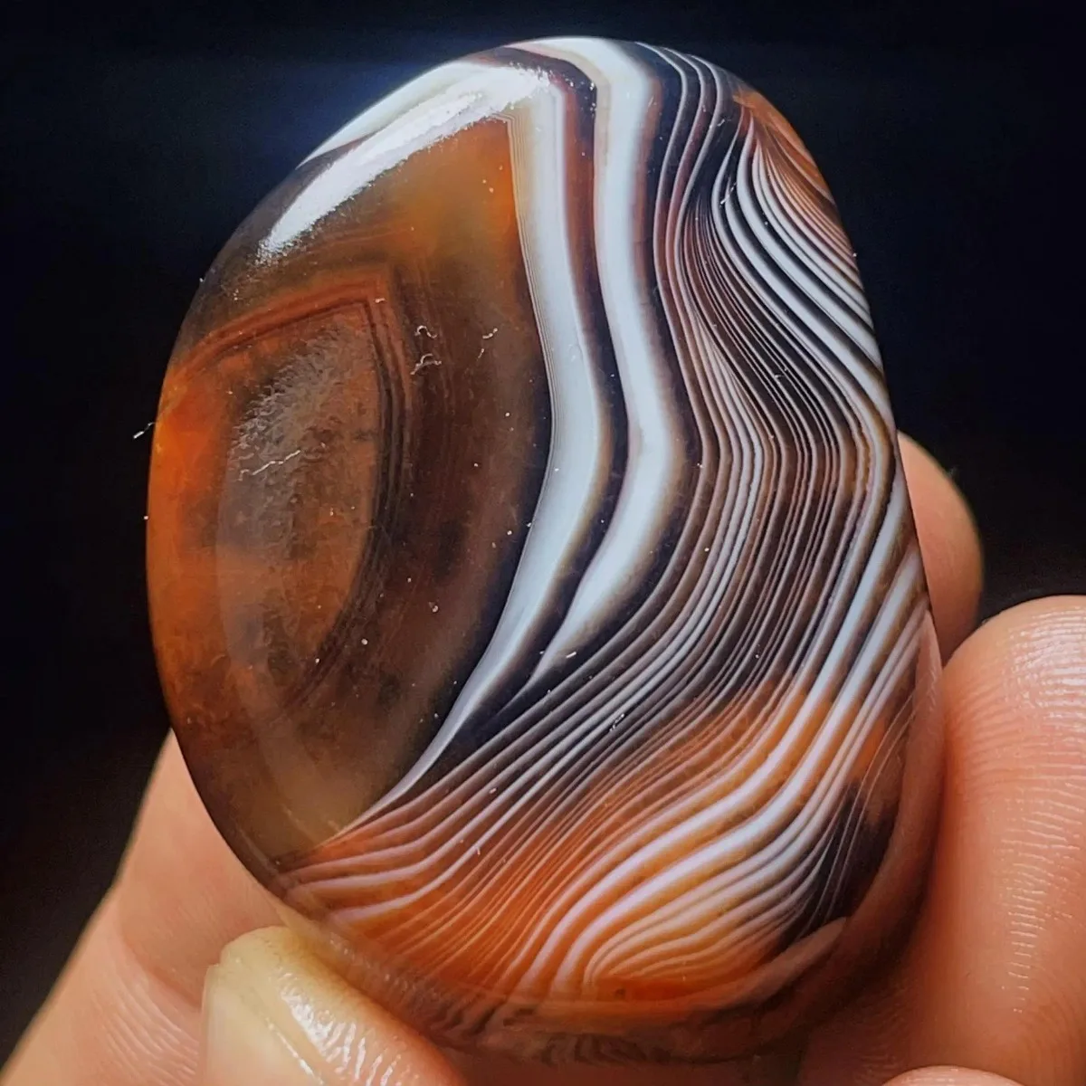 4PC Rainbow Color Banded Agate Palm Stone, Polished Tumbled, Natural Beauty, Vase Filler, Crystal Collection, Table Display