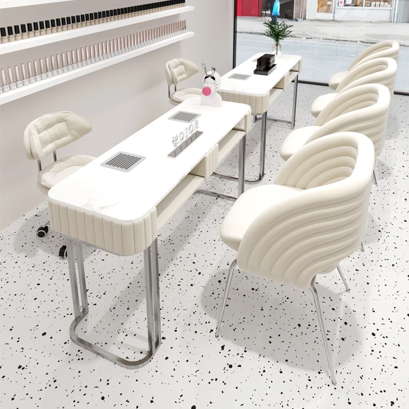 

Drawer Chair Nail Table Stickers Professionals Stand White Nail Table Nordic Collector Scrivania Per Unghie Furniture Salon