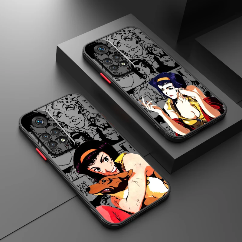 Cowboy Bebop Japanese Anime Frosted Translucent For Redmi Note 13 12 12S 12T 11 11T 11E 10 10S 9 Pro Plus 5G Soft Phone Case