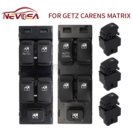 NEVOSA para Hyundai Getz Matrix 2003-2011 para Kia Carens 2002-2005 interruptor de Control de ventana de coche botón de cristal 93570-1C110 93580-2E000