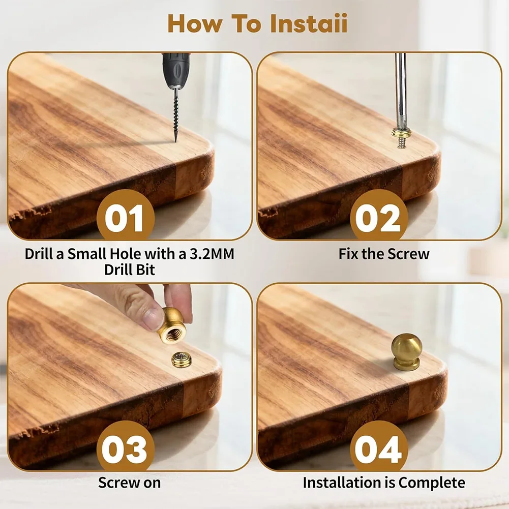 Brass Board Feet Set Of 4 For Cutting Boards Serving Trays Display Stands Riser Platforms Tables Chairs And Decorative Boxes