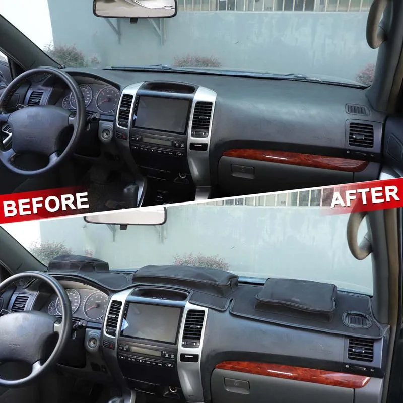 Black 1Pcs For Toyota Land Cruiser Prado 120 2003-2009 Car dashboard storage sun protection and UV mat car interior accessories 4
