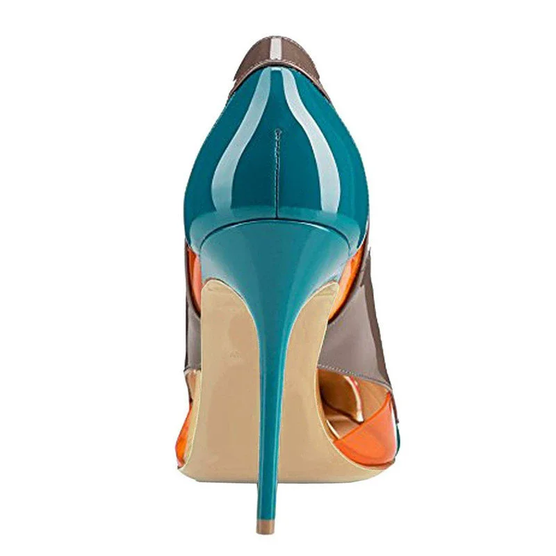 Spring and summer new pointed patent leather O stitched stitched sandals banquet large size customized high-heeled women's shoes